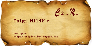 Csigi Milán névjegykártya